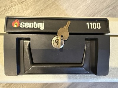Sentry Safe 1100 Fire Resistant Valuables Security Lock Box Chest w/ 2 Keys
