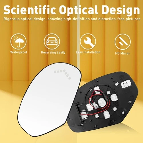 Mirror Glass Power Heated Plastic Backed Passenger Side for Cadillac Chevy GMC