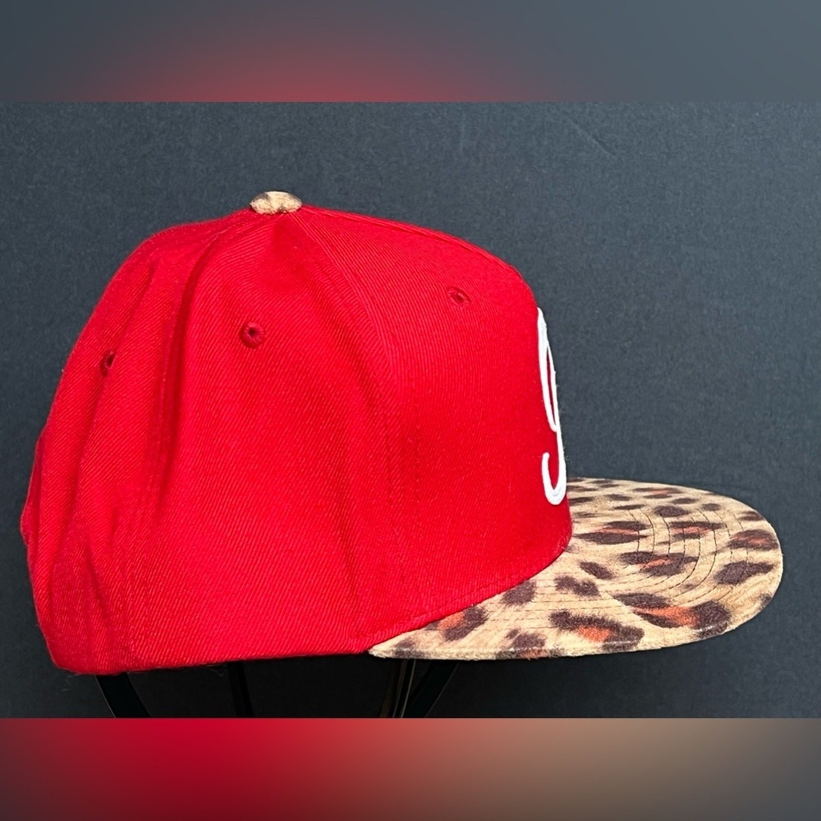 Primitive Hat Cap Snap Back Red Leopard Print Woo… - image 2