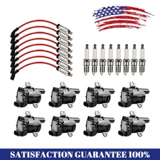 8X Round Ignition Coil Spark Plug Wire UF262 For Chevy Silverado GMC 4.8 5.3 6.0