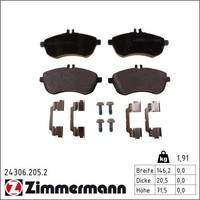 Zimmermann 24306.205.2 Bremsbelagsatz FüR Mercedes Benz C Klasse E Slk Slc S204