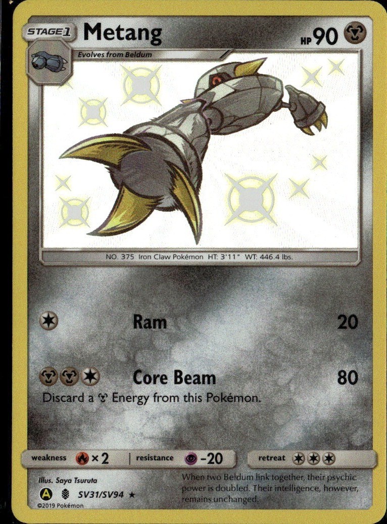 Metang Shiny Holo Rare Hidden Fates: Shiny Vault SV31/SV94 NM