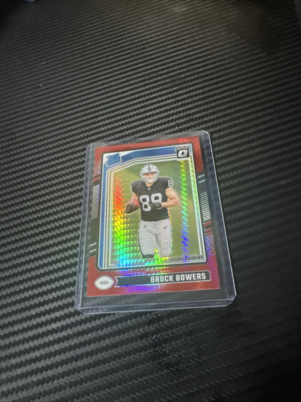 2024 Panini Donruss Optic Rated Rookie Brock Bowers #215 Red Hyper Prizm (RC)