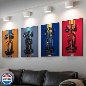 popbricks Display Wall Mount Board for Lego Technic Ferrari 42207