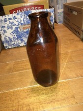 Vintage 1 Quart Amber Milk Bottle