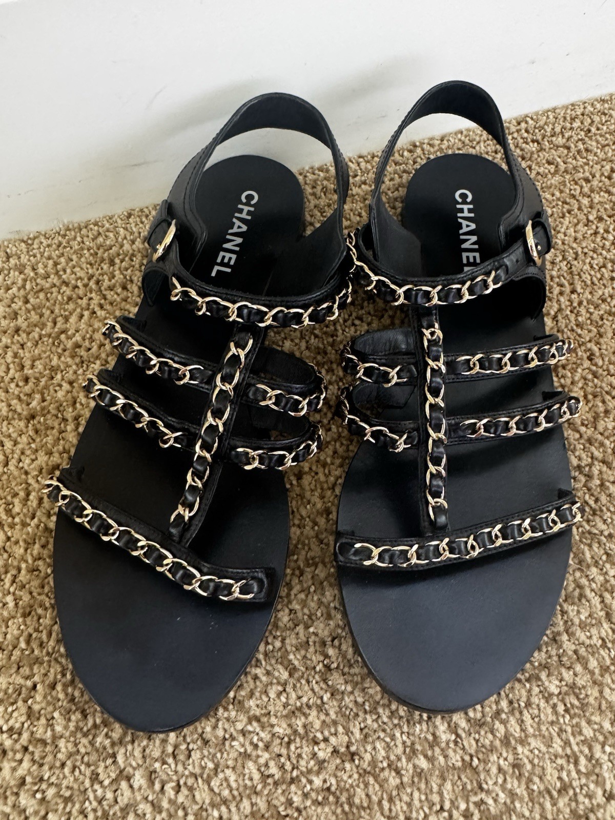 CHANEL Interlocking CC Logo Gladiator Open Toe Sa… - image 7