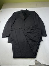Canali Super 120's Wool Suit Brown Pinstriped Italy Men 38R 2 Piece Jacket Pants