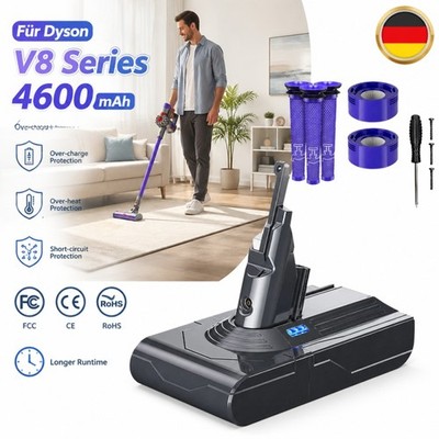 4600mAh Akku w/ Filters Für Dyson V8 Absolute Animal Staubsauger Ersatzakku HOT