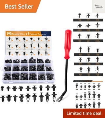 190 Pcs Car Retainer Clips & Fastener Remover - 18  Sizes & Applications Auto...