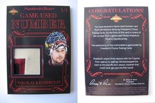 2019 President's Choice Solitaire Game Used Number Red Nikolai Khabibulin 1/1