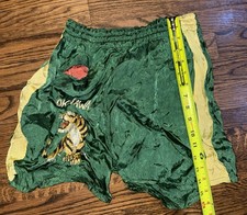 1950s Vintage Okinawa Souvenir Satin Shorts Sukajan Tiger USAF Japan
