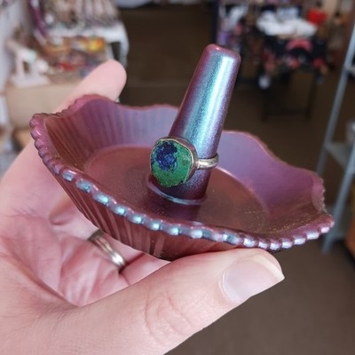 Blueberry Azurite Sterling Silver Ring Size 8