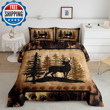 Cute Deer Comforter Set for Girls Boys Kids Deer Hunting Bedding Set Room....
