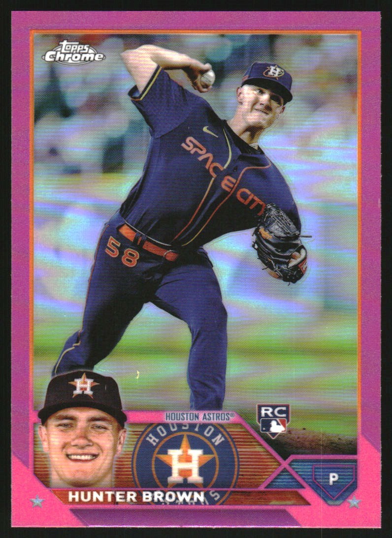 2023 Topps Chrome Pink Refractors #197 Hunter Brown - BB