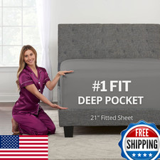 Dealuxe King Fitted Sheet Deep Pocket Extra Deep Pocket Fitted Sheet King Size