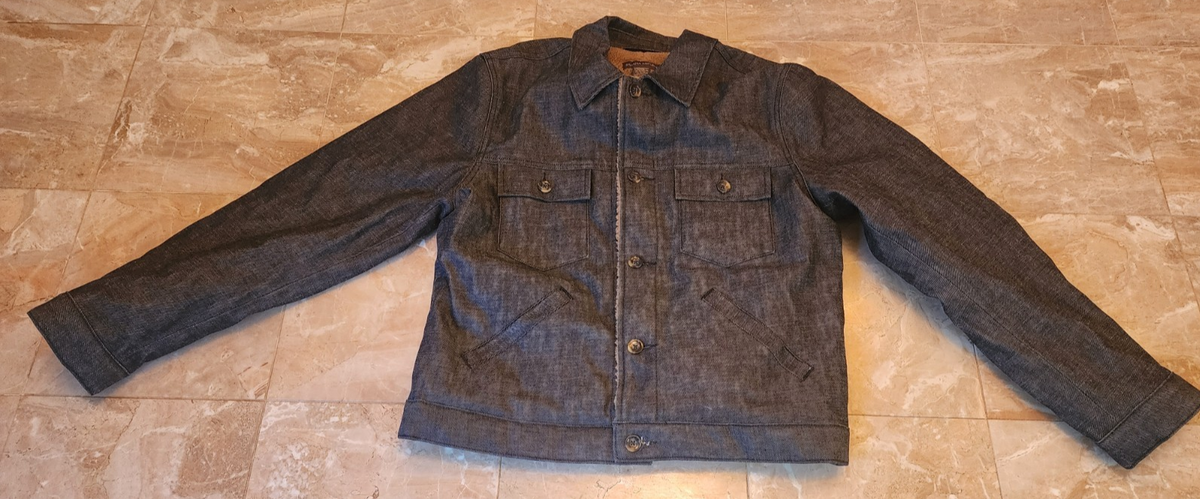 Banana Republic Denim Jacket trucker style Mens L Sherpa Lined