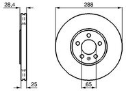 Bosch Bremsscheibe Hochgekohlt 0986478619