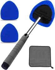 Car Windshield Window Cleaning Tool Kit Microfiber Cloth Towel 19" Non-Slip