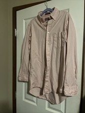Hathaway Pink Pima Blend Oxford Chambray Made In USA Cotton Blend 15 1/2 32
