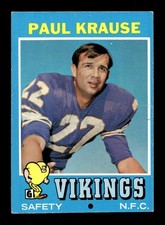 1971 Topps #158 Paul Krause Vikings VG-EX+ *m7