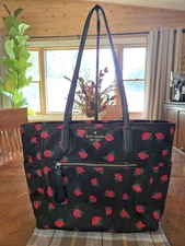 Kate Spade Chelsea Rose Toss Black Tote