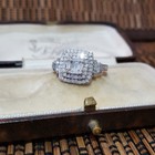 925 Sterling Silver Ring, Natural Diamonds Ring, 1ct Diamond, Size O US 7.25 