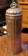 Antique French Solid Copper Hot Water Bottle or Warmer  12 Inches Tall