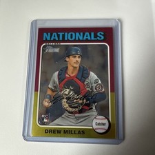 2024 Topps Heritage High Number Drew Millas Chrome /699 #697 (RC) Nationals