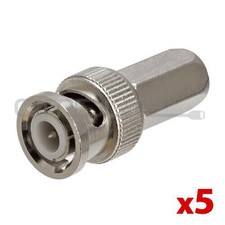 BNC Twist-On Connector Male RG59 RG6 Coax Cable Adapter CCTV Camera DVR 5PCS