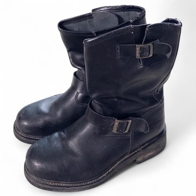 Herman Survivors S/T Engineer II Steel Toe Black Motorcycle Boots Men's 12 M
