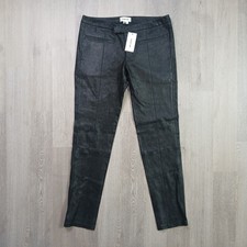 Helmut Lang Patina Stretch 100 Lamb Leather Pants Womens Bismuth Size 6