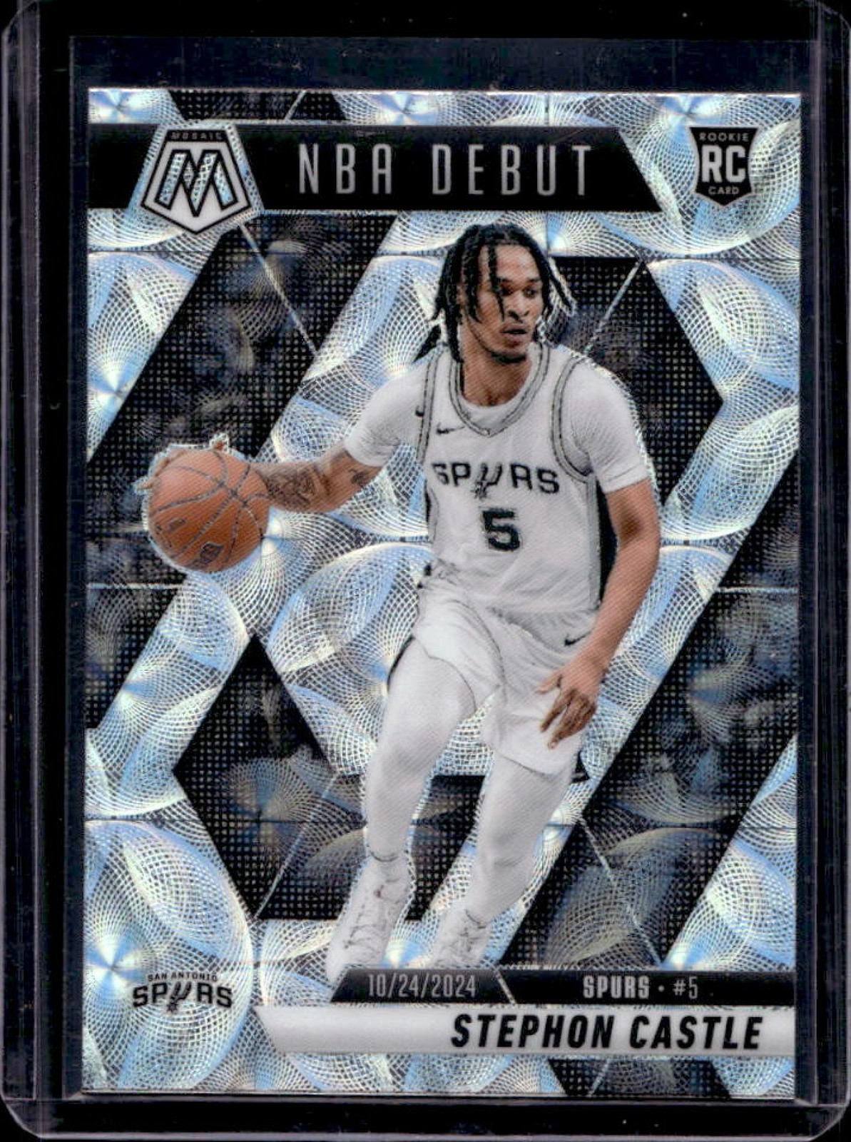 2024-25 Mosaic Stephon Castle RC International NBA Debut #267 Spurs