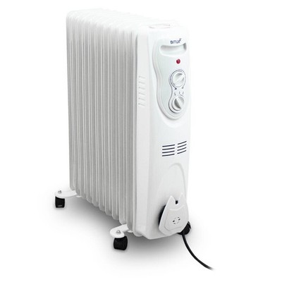 Ölradiator Heizkörper Raumheizer Elektrisch 2500 Watt 11 Rippen Weiß BITUXX