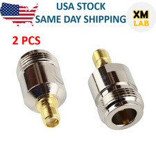 2 Pcs N-Type Female Plug to SMA Female Jack RF Adapter Barrel Connector