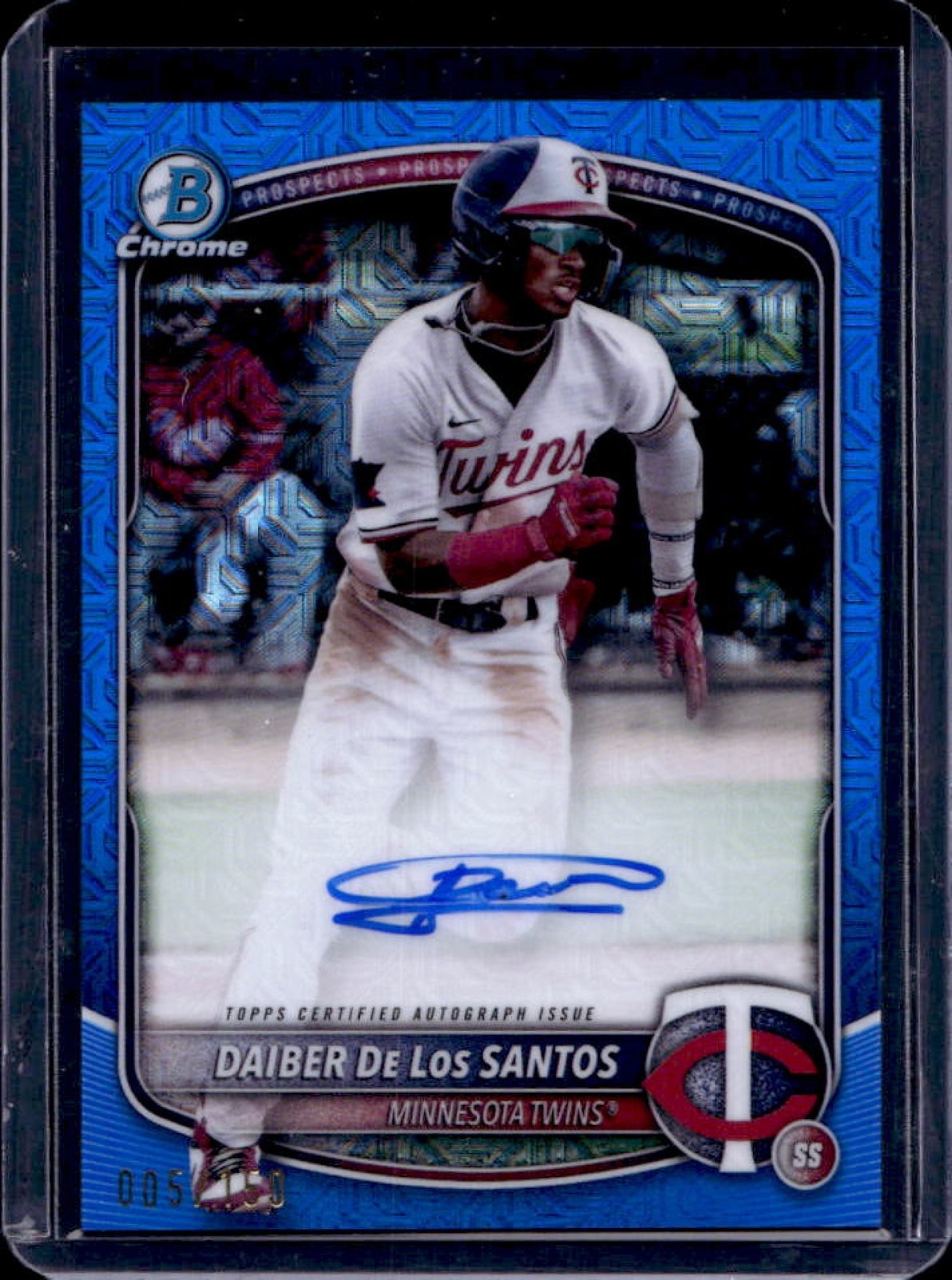 2025 Bowman Daiber De Los Santos Chrome Auto Mega Box Blue Refractor #5/150