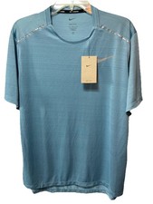 NWT Nike Dri-FIT Miler Running Shirt Men  s Medium Blue Reflective Move to Zero