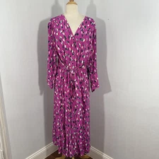 Nic Zoe Max Dress Women 2 Extra Large Petal Splash Multicolor V Neck Tie Waist