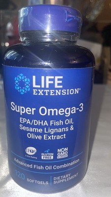Life Extension, Super Omega-3 EPA/DHA Fish Oil Sesame Lignans & Olive Ext. 120sg
