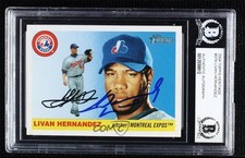 BAS 2004 Topps Heritage Livan Hernandez #379 Authentic Auto 3c7