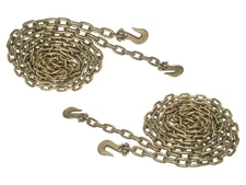3/8" x 16' Grade 70 Chains w/ Grab Hooks – Set of 2 Heavy-Duty 6,600 lb Tie-Down