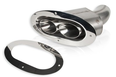 Stainless Works    St2815    Through Body Exhaust Tip Angled Oval 3In Inlet