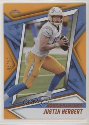 2021 Panini Rookies & Stars Orange 26/99 Justin Herbert #75 0o99