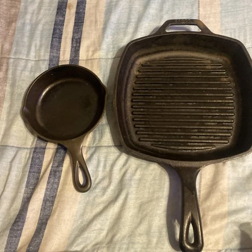 Vintage Lodge Cast Iron Skillet Pan (6.5" spout to spout) USA 3SK  Fully Redone*