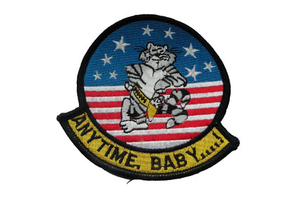 US-Navy Air-force   Tomcat   Any ''Time Baby    ca 9,5x9,5  cm  in dunkelblau/Rot
