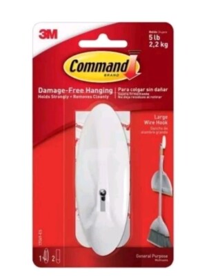 3M Command großer Jumbo Einzeldraht Allzweckhaken hält 2,2 kg (unverpackt