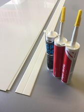 Image of Cheap Budget White PVC Waterproof 2 Sided Corner Shower Panel Kit 760mm x 760mm