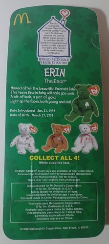 TY Teenie Beanie Babies 1999 McDonalds Britannia, Erin & Maple. Bonus Millennium - Picture 7 of 9