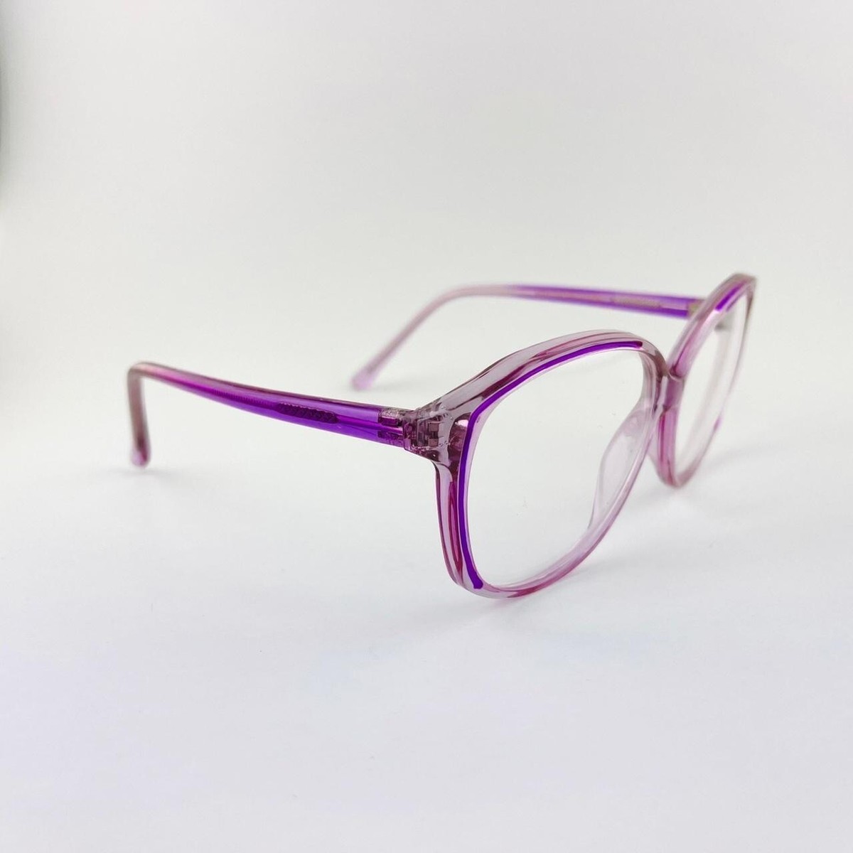 Vintage 90s Transparent Purple Clear Lens Glasses | eBay