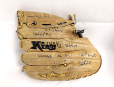Spalding Baseball Glove Crescent Web Leather SIGNED KALAMAZOO KINGS 42-511