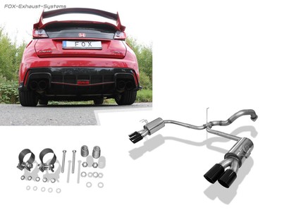  Edelstahl Duplex Sportauspuff Honda Civic 9 FK2 Type-R je 2x90mm schwarz